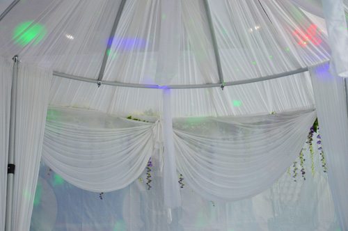 pipe and drape wedding